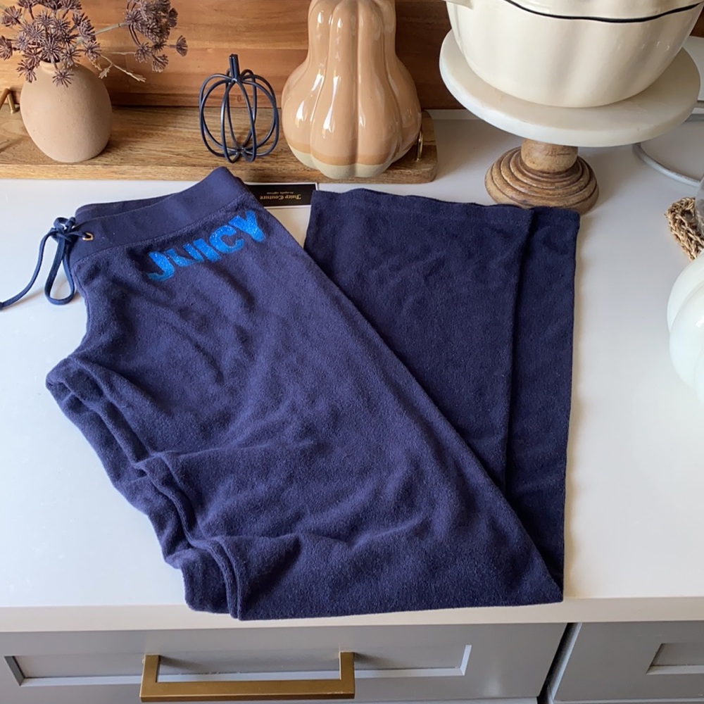 ❤️… Juicy Couture Navy Blue Y2K Terry Cloth Pants